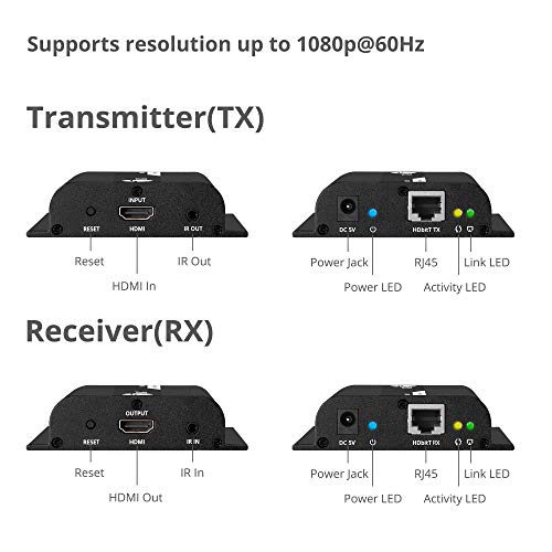 image for SIIG HDMI Extender Over IP Using Single Cat5e/Cat6 Cable with IR Exten