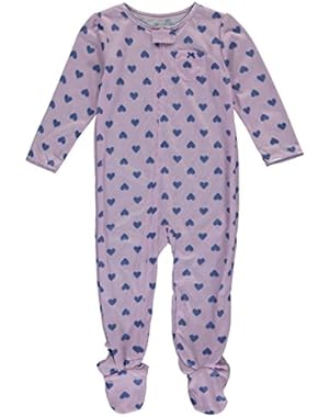 Carters Baby Clothing Outfit Girls Print Footie Purple Hearts
