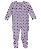 Carters Baby Girls Print Footie Purple Hearts
