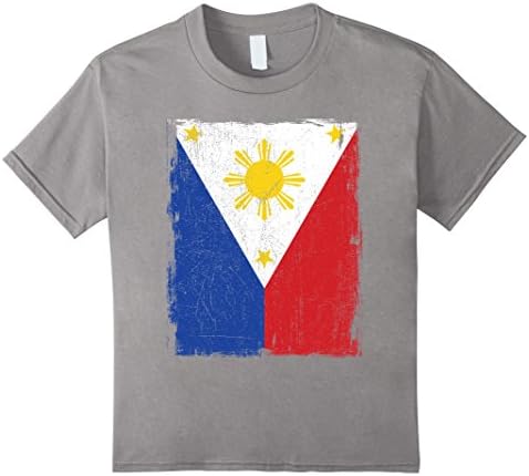 Kids Philippines Pilipinas Filipino Pinoy Flag T-Shirt 4 Slate