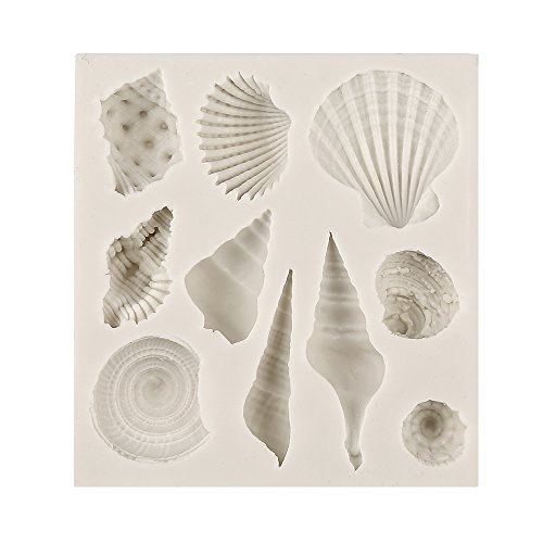 Silicone Cake Molds, 6pcs Novel Seashell Starfish Seashells Conch Mermaid Mold Kit for Chocolate Fondant Baking Mold Handmade Craft for Sugarcraft by Ogori