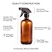 Amber Glass Spray Bottles (2 Pack, 16 oz) - Bonus: 8 Chalk Labels + Pen - Empty Refillable Bottle for Essential Oils, Cleaning Products and Aromatherapy - Dual Action Trigger Sprayer with Mist, Stream