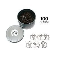 Butler in the Home Monkey Shaped Paper Clips Great for Paper Clip Collectors or Office Gift - Comes in Round Tin with Lid and Gift Box (100 Count Brown)