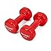 PROMIC 10 lb Hand Weights Deluxe Vinyl Coated Dumbbells (Sold in Pair) - 10 lb, Red