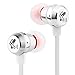 SoundPEATS Noise Cancelling Headphones In-Ear Stereo Earphones Comfort-Fit Earbuds with Mic (Tangle Free Flat Cable, Metal Housing, iPhone and Android Compatible)- M20 Silver