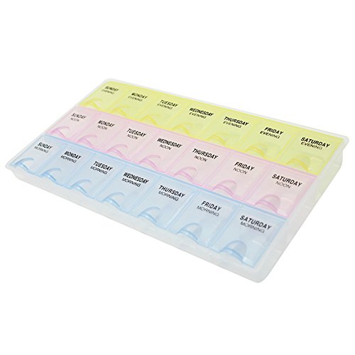 21 Grids 3 Times Daily Weekly Medicine Pills Storage Organizer Box Holder Case