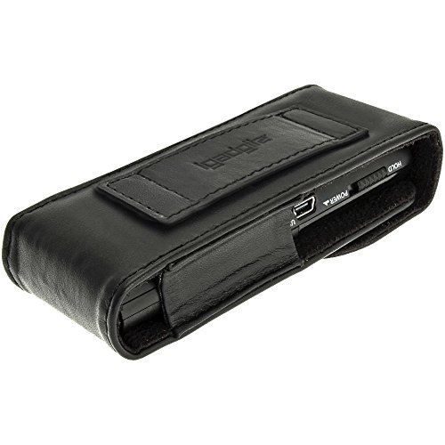 iGadgitz Black Genuine Leather Case Cover for Olympus VN-713PC, VN-732PC & VN-8600PC Digital Voice Recorders - Thumbnail 3
