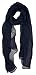 Love Lakeside Modern Chiffon Solid Color Silk Blend Oblong Scarf Navy Blue