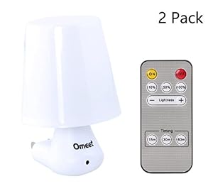 Image of LED Wall Nightlight Lamp with Timer - Adjustable Bright Best for Baby Nursery -2Pack White