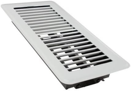 Registers, Grilles & Vents - Rocky Mountain Goods Floor Register Vent - 4-Inch by 10-Inch - Easy Adjust air Supply Lever - Premium Finish - Heavy Duty to Allow Walk on use (White)