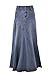 Style J Fantastic Flared Long Jean Skirt-Blue-28(8)