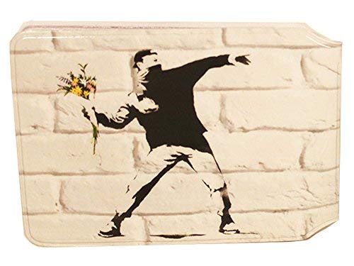 Banksy Flower Thrower Slim line Bus Pass Wallet Credit Travel Rail Ticket Card Holder for Oyster Business ID Card (10x Wallets)