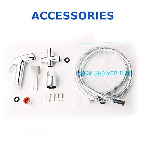 Handheld Bidet Sprayer Cloth Diaper Sprayer for Toilet Stainless Steel Bidet Handheld Sprayer Set Shattaf Sprayer for Bidet Cleaning Personal Cleaning, Pet Shower, Toilet Cleaning, Car Washing - Thumbnail 4