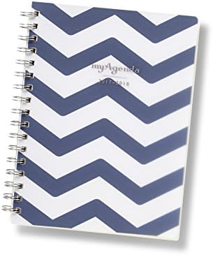 myAgenda Desktop Spiral Day Planner (August 2017 - December 2018) Organize Your Busy Life with the Convenient Week-At-A-View Layout. Quotes Included Each Week for Motivation (Navy Chevron)