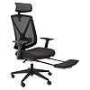 Amazon Basics Ergonomic High-Back Reclining Mesh Office Chair – Fabric Seat with Adjustable Lumbar Support, Black