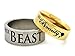 His Beauty Her Beast Ring, His & Hers Rings,Personalized Engrave Stainless Steel Ring,SSR596B (With Inside Engraving)