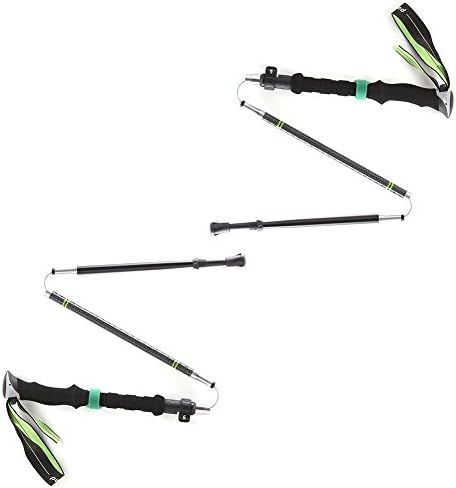 CampLand Ultralight Tri-fold 80% Carbon Fiber Trekking Poles Anti Shock Collapsible Hiking Walking Sticks