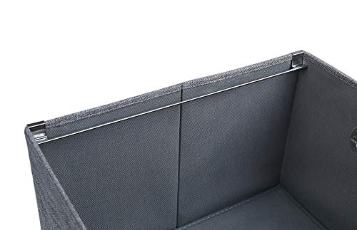 ATBAY File Storage Box Collapsible Large Capacity Office File Organizer for Letter/Legal Size Hanging File Folder Box, Gray 4Pack