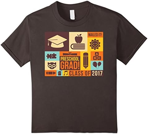 Kids Preschool Graduation Kids Boys Girls Class 2017 T-Shirt 6 Asphalt
