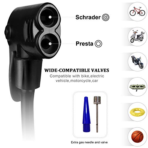 image for Hopopro Mini Bike Pump Bike Tire Pump Mini-Sized Bike Floor Pump Bike 
