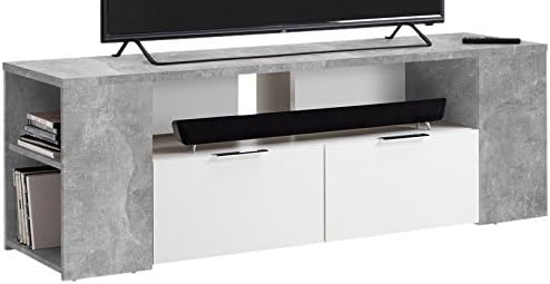 FMD TV/Hifi TABOR 1" Low Board, Wood, Concrete/White
