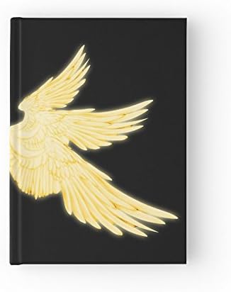 Archangel Wings Hard Cover Journal, Book, Diary - White, Black, & Gold Wings Available, You Choose Paper Style (Blank Paper, Light Gold Wings)