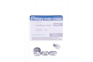 Smileheven Dental Molar Metal Crowns Kids Stainless Steel Chewing Function Dental Primary Metal Crowns Pack of 5(ELL4)