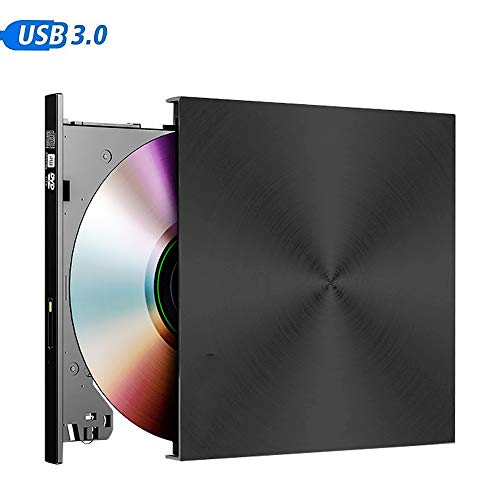 External CD DVD Drive USB 3.0 Portable CD DVD +/-RW Drive Slim DVD/CD ROM Rewriter Burner Writer, High Speed Data Transfer for Laptop/Desktop/MacOS/Windows10/8/7/XP/VVista