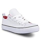 Twisted Women's Kix Printed Double Tongue Fashion Sneaker - White/RED, Size 9