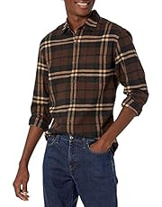Amazon Essentials Men's Regular-fit Long-Sleeve Plaid Flannel Shirt_dnu