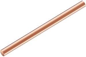 HOSIFIY Pure Copper Round Rod 11.8 Inch Length 1/4"(6.5mm) Dia, 99.9% Solid Copper Rod, Used for Metalworking and Metal DIY Crafts