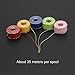 POPKU 50 Pcs Bobbins with Sewing Thread for Brother Singer Babylock Janome Kenmore (Assorted Colors)