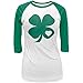 St. Patricks Day Shamrock Heart White Juniors 3/4 Raglan T-Shirt