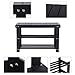 BEWISHOME 2-Tier Bamboo Shoe Bench,Shoe Rack Organizer Entryway, Shoe Shelf with Storage Perfect for Hallway,Bedroom,Bathroom,Patio,Cubby Closet,Cabinet and Foyer KXD01A (Black)