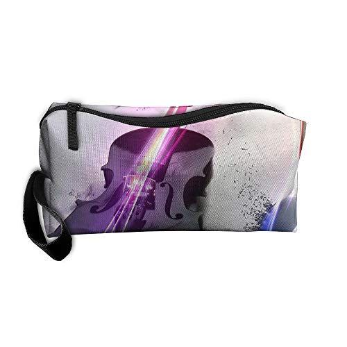 Cosmetic Bags With Zipper Makeup Bag Color Violin Middle Wallet Hangbag Wristlet Holder