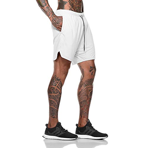 Odot Heren Sport Shorts met ingebouwde zak, sneldrogende ademende actieve gym shorts, met zakken 2 in 1 ademende… - Image 4