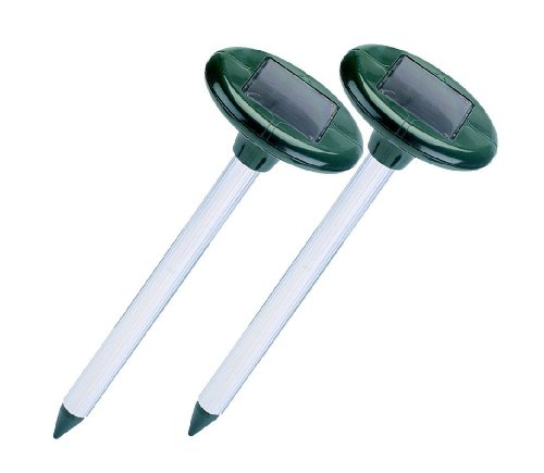 Solar Powered Mole Repeller Gopher Chaser by ARAD (2-Pack)
