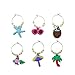 SANHE Wine Glass Charms Tags, Wine Drinker Gift set of 12, Champagne Cocktail Drink Markers (red)
