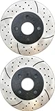 Prime Choice Auto Parts PR41334LR Drilled and Slotted Performance Rotor Pair for Front