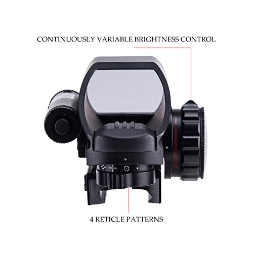 Hiram 1x22x33 Holographic Reflex Scope Sight with 4 Reticles Red and Green Dot with Red Laser - Thumbnail 3