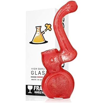 Glass Bubbler Manual Device with a Carb 5 Inch Red