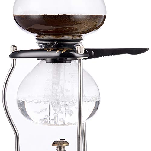 Yama Glass YAMCNT5 Tabletop w/Ceramic Base (20oz) 5Cup Coffee Siphon with Butane Burner Home