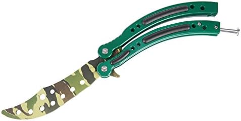 SparkLia Butterfly Training Knife,CS GO Counter Strike claw Karambit Knife practice folding Knife dull blade no edge tool - no Offensive Blade