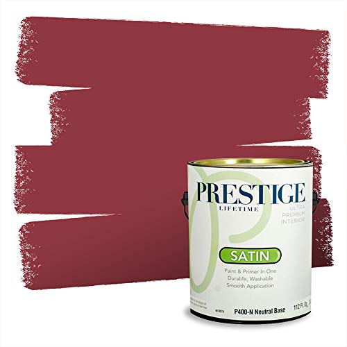 PRESTIGE Paints P400-N-1009-3VP Paint and Primer In One, 1 gallon, Radiant Red