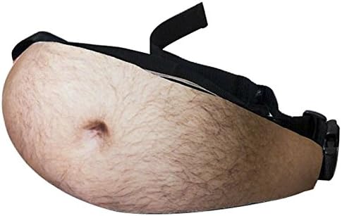 Dad Bag Fake Belly Pack Hairy Gut Unisex Fanny Handy  Hip Zipper Packs Beer Belly Bumbag with Adjustable Novelty Waist Pack for Unisex (As show 1)
