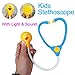 Kids Doctor Kit Medical Accessories with Flashed Stethoscope Heartbeat Sound Electronic Thermometer Pretend Play Set Gift for Girls Boys 3 4 5 Year Old