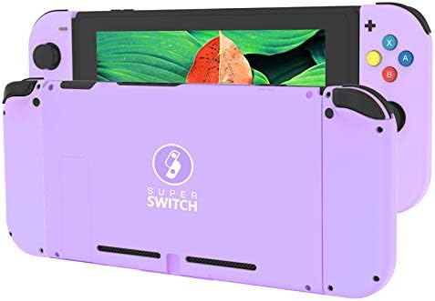 DIY Replacement Shell Case Set for Nintendo Switch, Full Set Buttons Soft Touch Grip Back Plate for Nintendo Switch Console, NS NX Joycon Handheld Controller Housing - Full Set, Macaron Purple