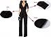 Chic-Lover Women's Elegant Solid Jumpsuit Wrap Top High Waisted Wide Leg Pants Jumpsuits Romper with Belt (Black, M)