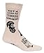 Blue Q Men's Crew Socks Whiskers, Beige, Men's Shoe Size 7-12