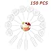 150pcs 4ml Disposable Plastic Squeeze Transfer Pipettes-Heart,Round and Rectangular,3 Shapes for Cupcakes, Chocolate,Strawberries